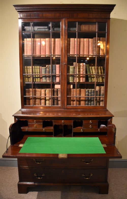 GEORGE III MAHOGANY SECRETAIRE BOOKCASE - ADDITIONAL PHOTO 5
