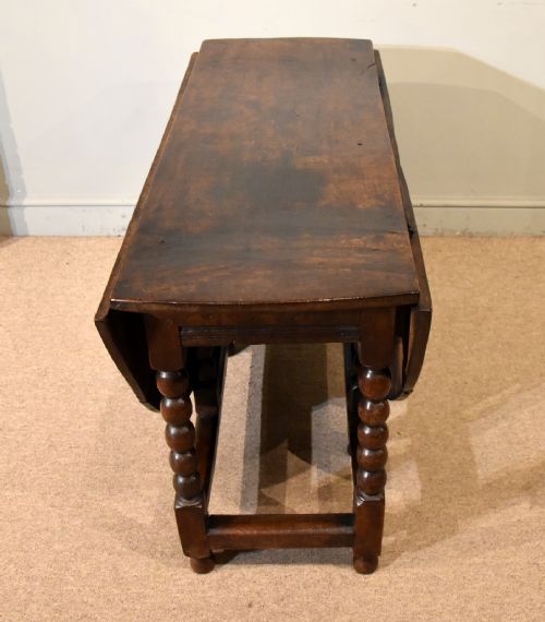 17TH CENTURY OAK BOBBIN TURNED GATELEG TABLE - ADDITIONAL PHOTO 1