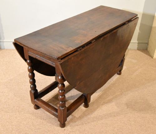 17TH CENTURY OAK BOBBIN TURNED GATELEG TABLE - ADDITIONAL PHOTO 3