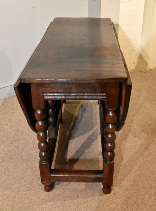 17TH CENTURY OAK BOBBIN TURNED GATELEG TABLE - ADDITIONAL PHOTO 4