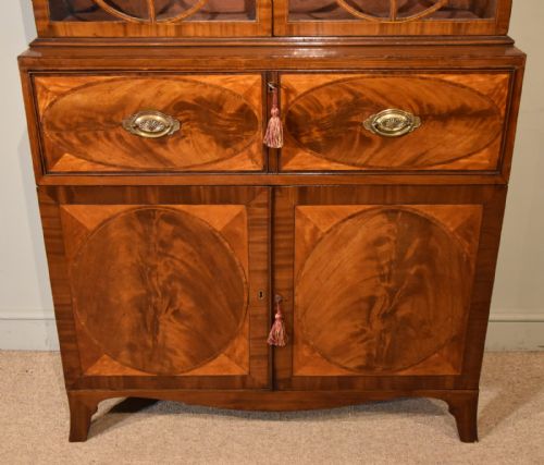 19TH CENTURY SECRETAIRE BOOKCASE TULIPWOOD AND SATINWOOD - ADDITIONAL PHOTO 1