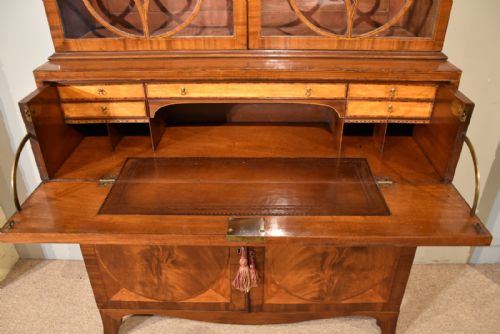 19TH CENTURY SECRETAIRE BOOKCASE TULIPWOOD AND SATINWOOD - ADDITIONAL PHOTO 4