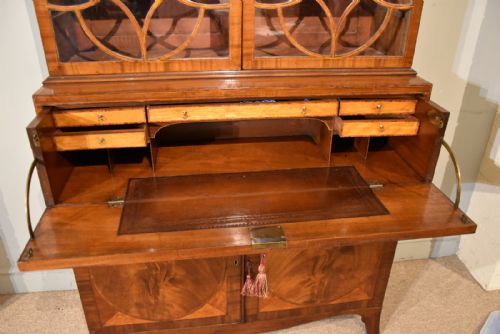 19TH CENTURY SECRETAIRE BOOKCASE TULIPWOOD AND SATINWOOD - ADDITIONAL PHOTO 5