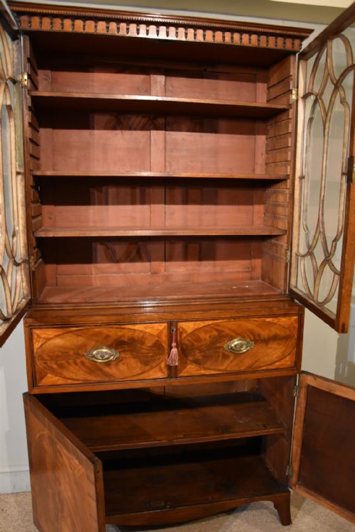 19TH CENTURY SECRETAIRE BOOKCASE TULIPWOOD AND SATINWOOD - ADDITIONAL PHOTO 6