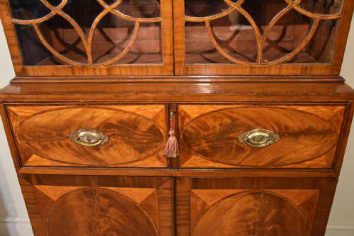 19TH CENTURY SECRETAIRE BOOKCASE TULIPWOOD AND SATINWOOD - ADDITIONAL PHOTO 7