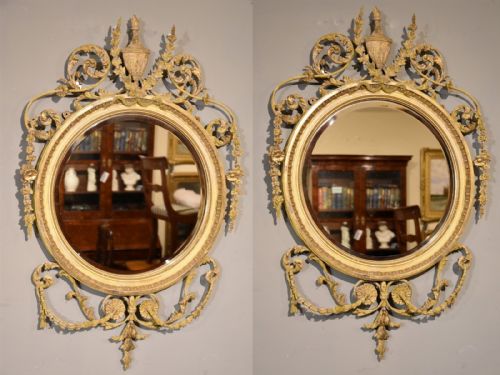 pair of 19th century circular wall mirrors - CATEGORY: ANTIQUE MIRRORS - DATED 19TH CENTURY