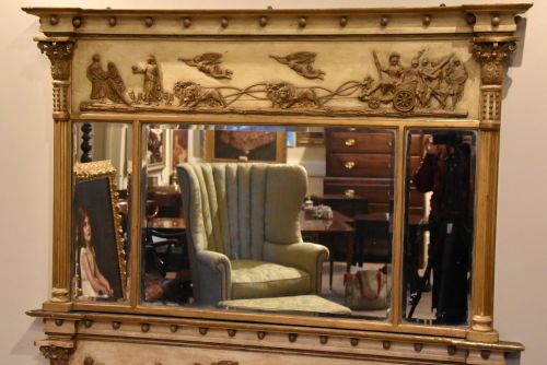 REGENCY TRIPLE PLATE OVERMANTEL MIRROR - ADDITIONAL PHOTO 1