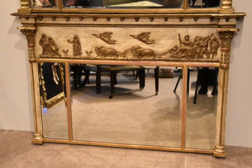 REGENCY TRIPLE PLATE OVERMANTEL MIRROR - ADDITIONAL PHOTO 2