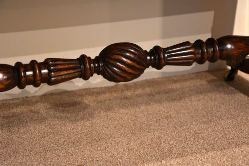 REGENCY BRASS ROSEWOOD INLAID SOFA TABLE - ADDITIONAL PHOTO 7