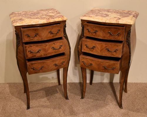 PAIR OF FRENCH KINGWOOD BEDSIDE TABLES - ADDITIONAL PHOTO 1