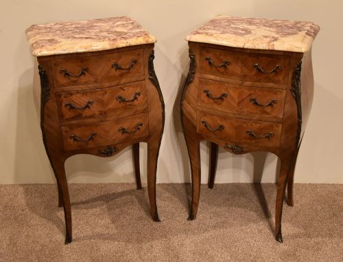 PAIR OF FRENCH KINGWOOD BEDSIDE TABLES - ADDITIONAL PHOTO 2
