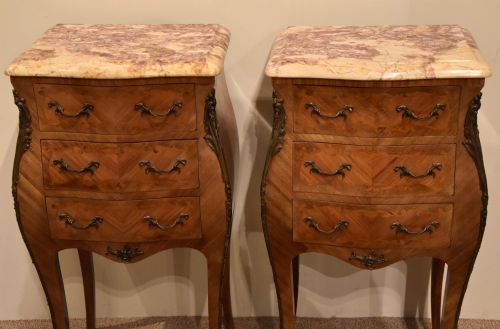 PAIR OF FRENCH KINGWOOD BEDSIDE TABLES - ADDITIONAL PHOTO 3