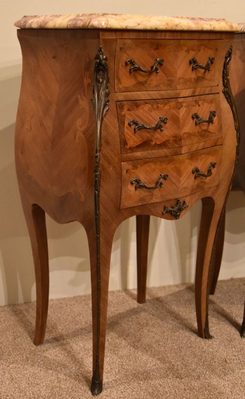 PAIR OF FRENCH KINGWOOD BEDSIDE TABLES - ADDITIONAL PHOTO 4
