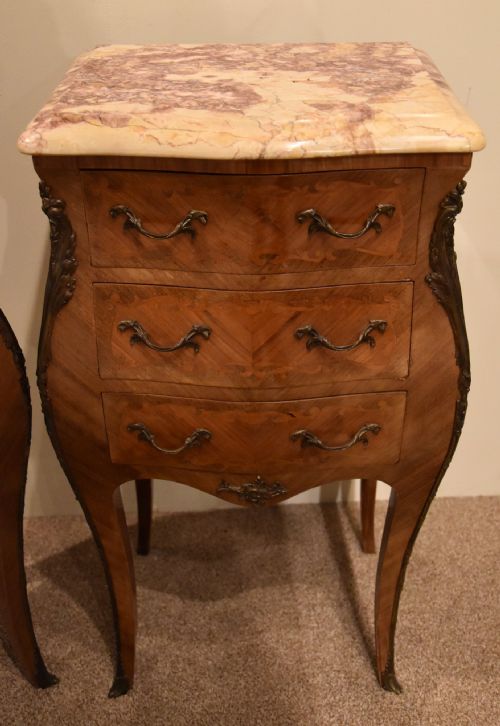 PAIR OF FRENCH KINGWOOD BEDSIDE TABLES - ADDITIONAL PHOTO 7