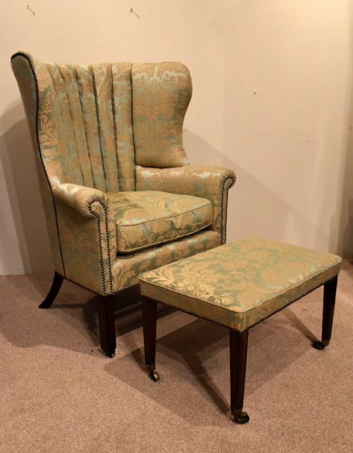 18th century barrelback armchair stool - CATEGORY: ANTIQUE CHAIRS - DATED 18TH CENTURY
