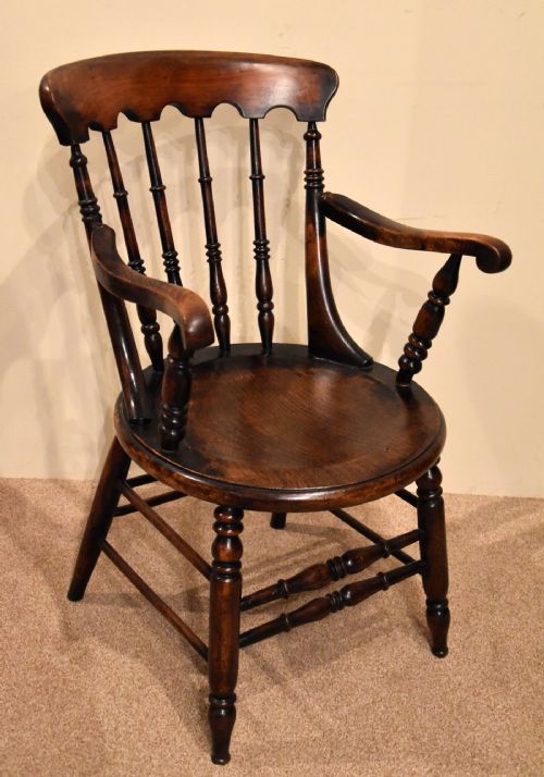 LATE 19TH CENTURY FRUITWOOD COUNTRY ARMCHAIR - ADDITIONAL PHOTO 1