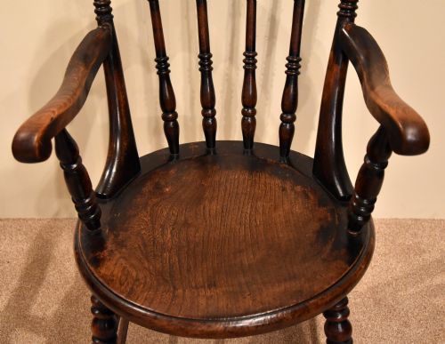 LATE 19TH CENTURY FRUITWOOD COUNTRY ARMCHAIR - ADDITIONAL PHOTO 4