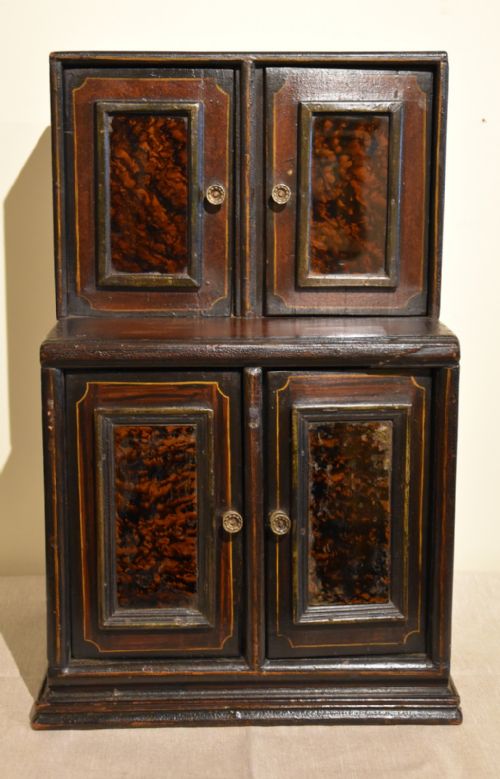 SMALL PAINTED 19TH CENTURY SMOKERS SPICE CABINET - ADDITIONAL PHOTO 1