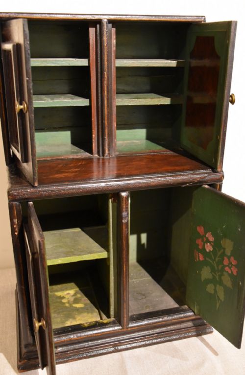 SMALL PAINTED 19TH CENTURY SMOKERS SPICE CABINET - ADDITIONAL PHOTO 4