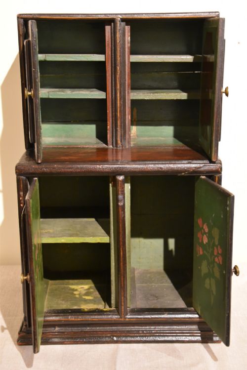 SMALL PAINTED 19TH CENTURY SMOKERS SPICE CABINET - ADDITIONAL PHOTO 5