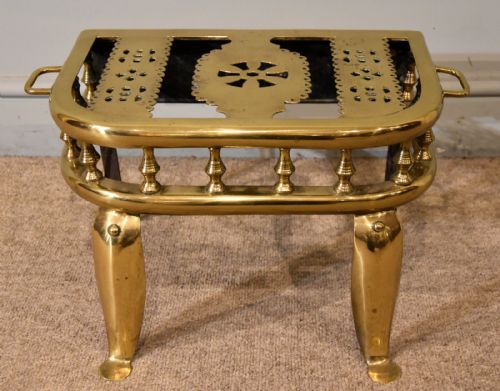 LARGE 19TH CENTURY BRASS STOVE FOOTMAN - ADDITIONAL PHOTO 1