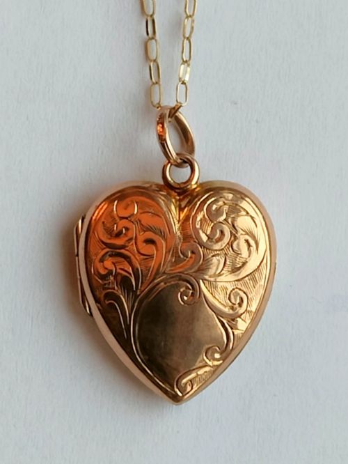 PRETTY HEART LOCKET IN 9CT ROSE GOLD 1916 - ADDITIONAL PHOTO 1