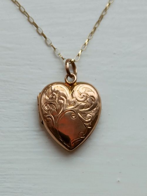 PRETTY HEART LOCKET IN 9CT ROSE GOLD 1916 - ADDITIONAL PHOTO 2
