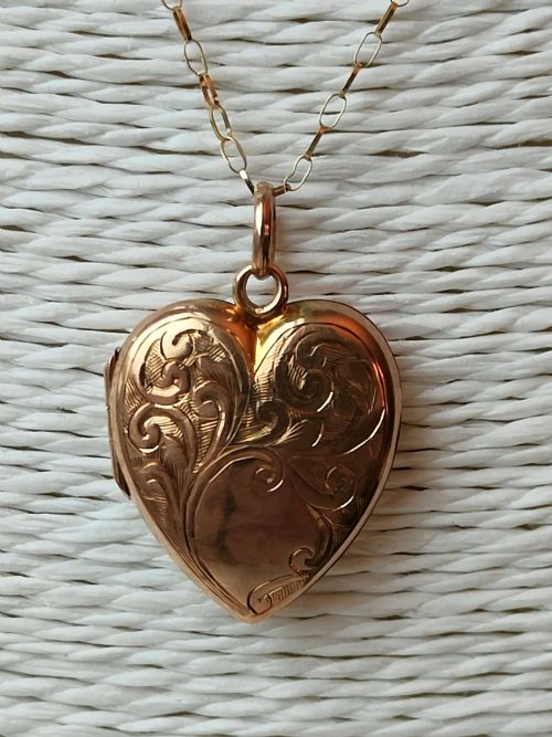 PRETTY HEART LOCKET IN 9CT ROSE GOLD 1916 - ADDITIONAL PHOTO 7