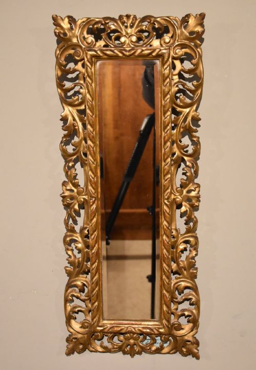 19TH CENTURY FLORENTINE GILTWOOD WALL MIRROR - ADDITIONAL PHOTO 1