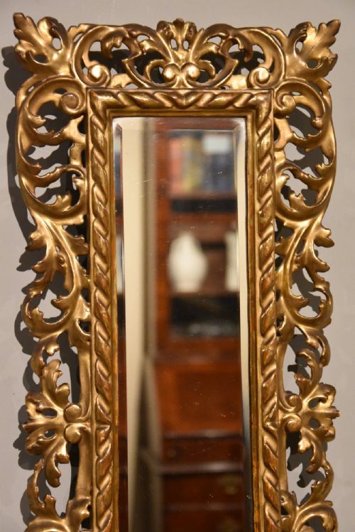 19TH CENTURY FLORENTINE GILTWOOD WALL MIRROR - ADDITIONAL PHOTO 2