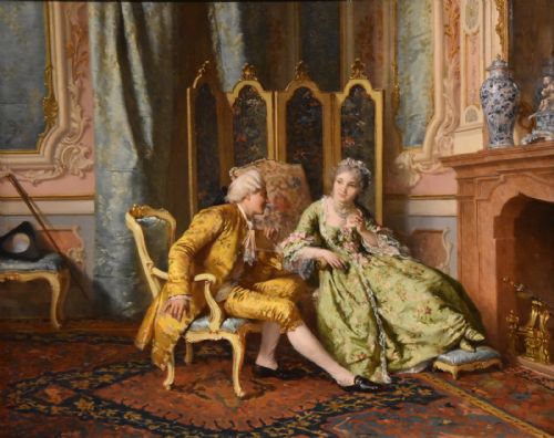 OIL PAINTING BY ANTONIO ERMOLAO PAULETTIT SHARED CONFIDENCES - ADDITIONAL PHOTO 1