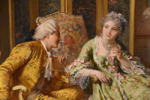 OIL PAINTING BY ANTONIO ERMOLAO PAULETTIT SHARED CONFIDENCES - ADDITIONAL PHOTO 3