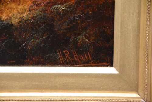 OIL PAINTING BY HENRY ROBINSON HALL MOORLAND ROVERS LOCH LOMOND - ADDITIONAL PHOTO 5