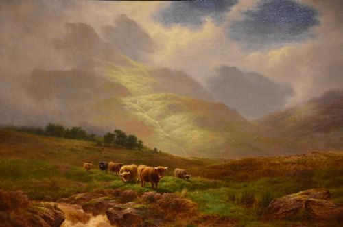 OIL PAINTING BY WALTER JAMES WATSON ON THE MOOR GLEN LYON PERTHSHIRE - ADDITIONAL PHOTO 1
