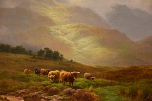 OIL PAINTING BY WALTER JAMES WATSON ON THE MOOR GLEN LYON PERTHSHIRE - ADDITIONAL PHOTO 2