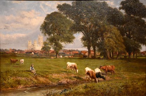 OIL PAINTING BY SAMUEL JOSEPH CLARK CANTERBURY MEADOWS - ADDITIONAL PHOTO 1