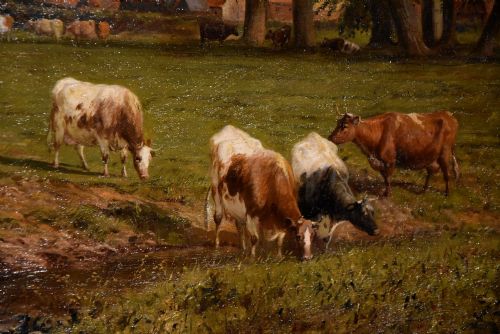 OIL PAINTING BY SAMUEL JOSEPH CLARK CANTERBURY MEADOWS - ADDITIONAL PHOTO 2