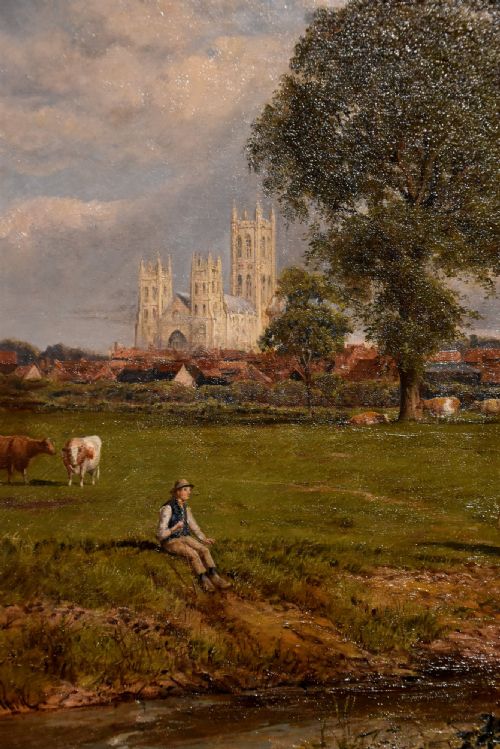 OIL PAINTING BY SAMUEL JOSEPH CLARK CANTERBURY MEADOWS - ADDITIONAL PHOTO 4