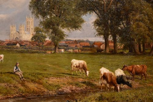 OIL PAINTING BY SAMUEL JOSEPH CLARK CANTERBURY MEADOWS - ADDITIONAL PHOTO 5