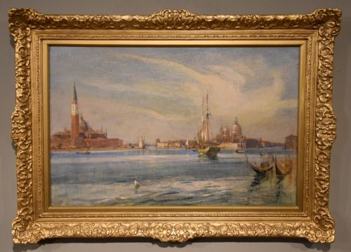 oil painting by alexander edward waite the grand canal venice - CATEGORY: ANTIQUE ART - DATED 1930