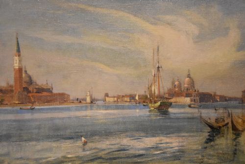 OIL PAINTING BY ALEXANDER EDWARD WAITE THE GRAND CANAL VENICE - ADDITIONAL PHOTO 3