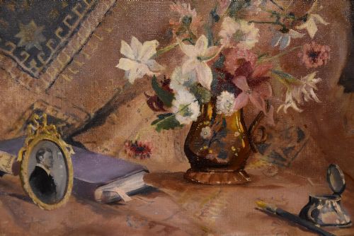 OIL PAINTING BY FRANCIS MURRAY RUSSELL FLINT FLOWERS AND LUSHE - ADDITIONAL PHOTO 1