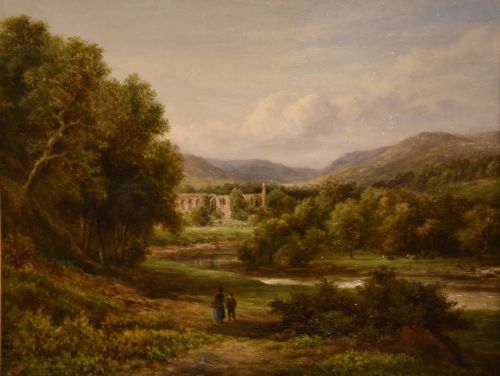 OIL PAINTING BY WILLIAM WARD GILL TINTERN ABBEY - ADDITIONAL PHOTO 1