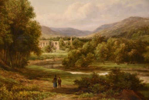 OIL PAINTING BY WILLIAM WARD GILL TINTERN ABBEY - ADDITIONAL PHOTO 2