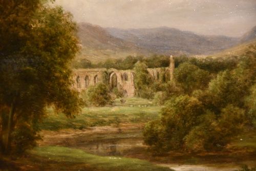 OIL PAINTING BY WILLIAM WARD GILL TINTERN ABBEY - ADDITIONAL PHOTO 3