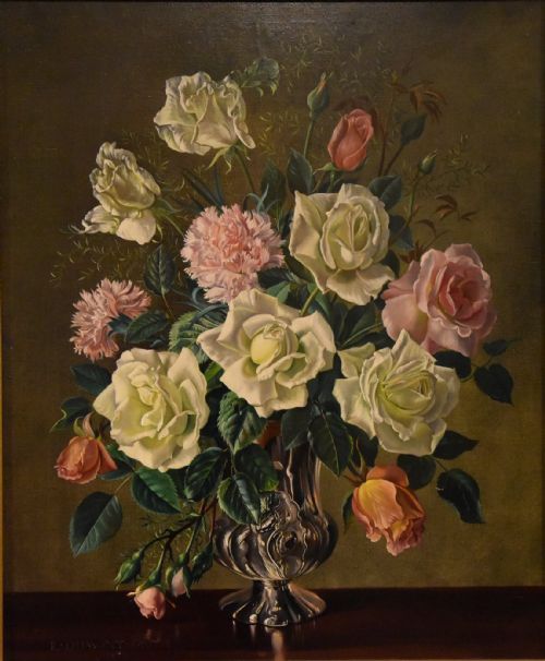 OIL PAINTING BY ROBERT DUMONT SMITH STILLLIFE OF FLOWERS - ADDITIONAL PHOTO 2