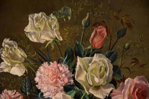 OIL PAINTING BY ROBERT DUMONT SMITH STILLLIFE OF FLOWERS - ADDITIONAL PHOTO 5