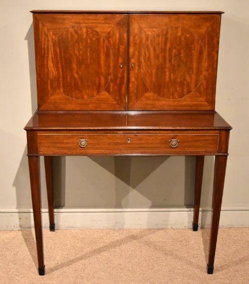 FINE GEORGE III MAHOGANY WRITING DESK CABINET - ADDITIONAL PHOTO 4