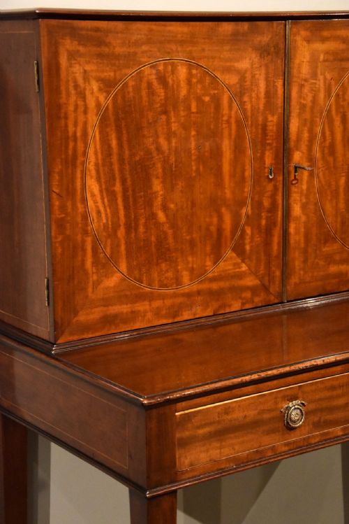FINE GEORGE III MAHOGANY WRITING DESK CABINET - ADDITIONAL PHOTO 7