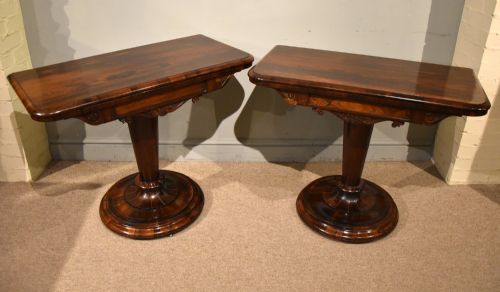 19th century rosewood card tables - CATEGORY: ANTIQUE TABLES - DATED 19TH CENTURY